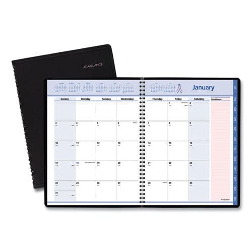 AT-A-GLANCE Quicknotes Special Edition Monthly Planner 11 X 8.25 Black/pink Cover 12-month (jan To Dec): 2023 - School Supplies -