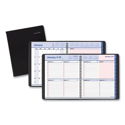 AT-A-GLANCE Quicknotes Special Edition Weekly Block Format Appointment Book 10 X 8 Black/pink Cover 12-month (jan To Dec): 2023 - School