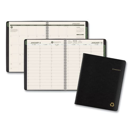 AT-A-GLANCE Recycled Weekly Block Format Appointment Book 8.5 X 5.5 Black Cover 12-month (jan To Dec): 2023 - School Supplies - AT-A-GLANCE®