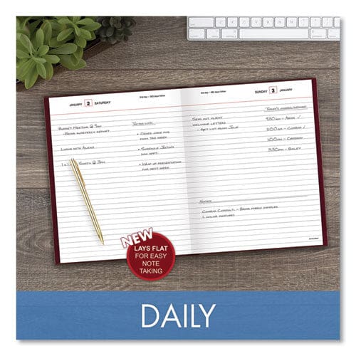 AT-A-GLANCE Standard Diary Daily Diary 2023 Edition Medium/college Rule Red Cover 9.5 X 7.5 200 Sheets - School Supplies - AT-A-GLANCE®