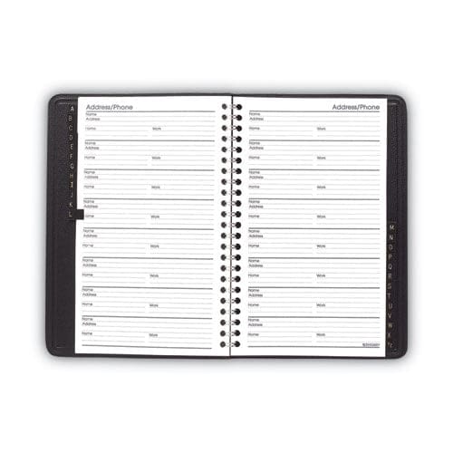 AT-A-GLANCE Telephone/address Book 4.78 X 8 Black Simulated Leather 100 Sheets - Office - AT-A-GLANCE®