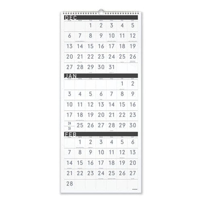 AT-A-GLANCE Three-month Reference Wall Calendar Contemporary Artwork/formatting 12 X 27 White Sheets 15-month (dec-feb): 2022 To 2024 -