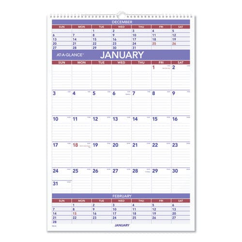 AT-A-GLANCE Three-month Wall Calendar 15.5 X 22.75 White Sheets 12-month (jan To Dec): 2023 - School Supplies - AT-A-GLANCE®