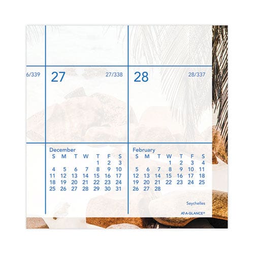 AT-A-GLANCE Tropical Escape Wall Calendar Tropical Escape Photography 15 X 12 Pale Blue/multicolor Sheets 12-month (jan To Dec): 2023 -