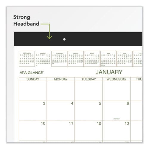 AT-A-GLANCE Two-color Desk Pad 22 X 17 White Sheets Black Binding Clear Corners 12-month (jan To Dec): 2023 - School Supplies - AT-A-GLANCE®