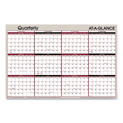 AT-A-GLANCE Vertical/horizontal Erasable Quarterly/monthly Wall Planner 24 X 36 White/black/red Sheets 12-month (jan To Dec): 2023 - School