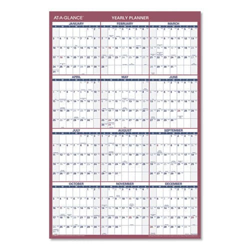 AT-A-GLANCE Vertical/horizontal Wall Calendar 24 X 36 White/blue/red Sheets 12-month (jan To Dec): 2023 - School Supplies - AT-A-GLANCE®