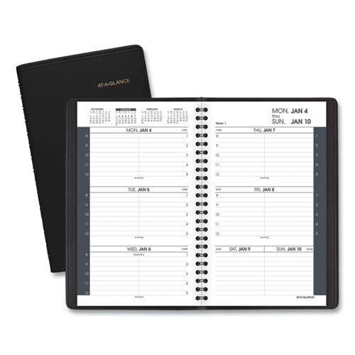 AT-A-GLANCE Weekly Block Format Appointment Book Ruled For Hourly Appointments 8.5 X 5.5 Grained Black Cover 12-month(jan To Dec):2023 -