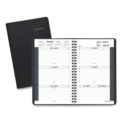 AT-A-GLANCE Weekly Block Format Appointment Book Ruled For Hourly Appointments 8.5 X 5.5 Smooth Black Cover 12-month(jan To Dec): 2023 -