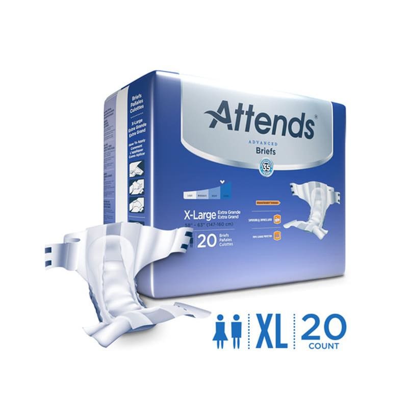 Attends Attends Advanced Brief X-Large Case of 60 - Incontinence >> Briefs and Diapers - Attends