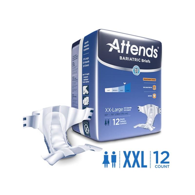 Attends Attends Bariatric Brief Xx-Large Case of 48 - Incontinence >> Briefs and Diapers - Attends