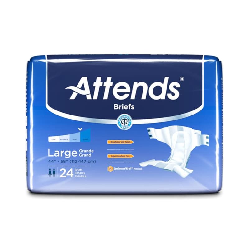 Attends Brief Dermadry Advance Large Case of 72 - Incontinence >> Briefs and Diapers - Attends