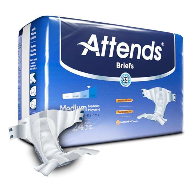 Attends Brief Dermadry Medium Breathable Case of 96 - Incontinence >> Briefs and Diapers - Attends