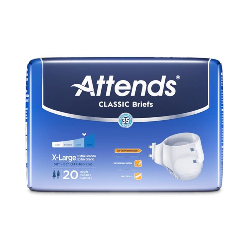 Attends Attends Classic Brief X-Large Case of 60 - Incontinence >> Briefs and Diapers - Attends