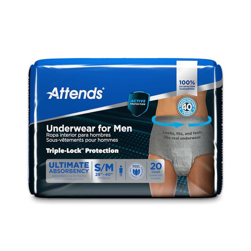 Attends Attends Discreet Mens Underwear Sm/Med Case of 80 - Item Detail - Attends