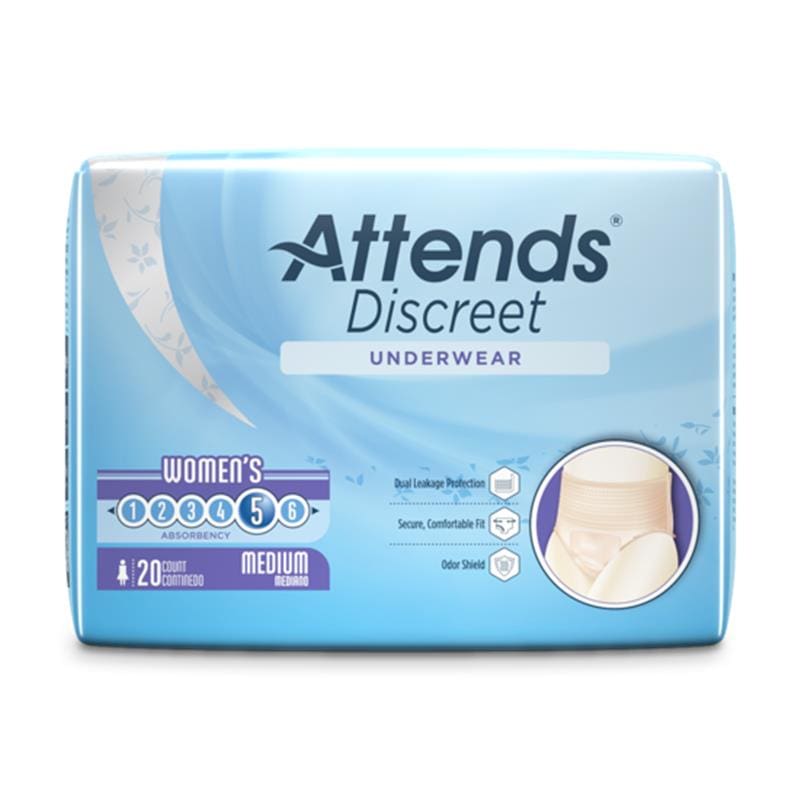 Attends Attends Discreet Womens Underwear Medium Case of 80 - Item Detail - Attends