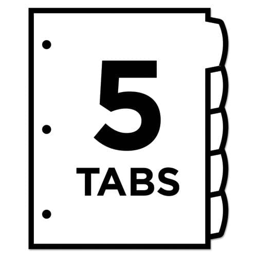 Avery Big Tab Printable Large White Label Tab Dividers 5-tab 11 X 8.5 White 20 Sets - School Supplies - Avery®