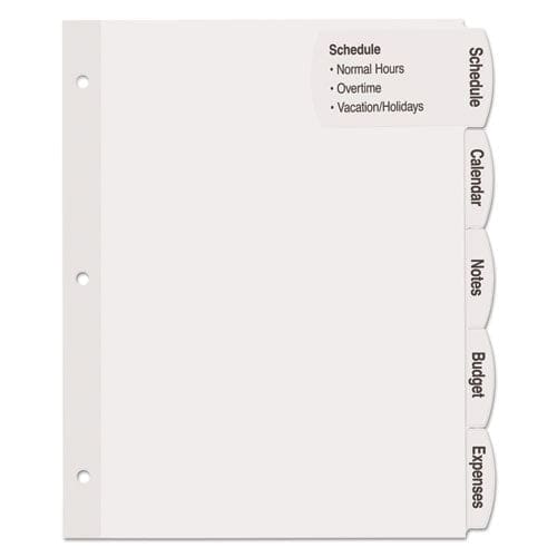 Avery Big Tab Printable Large White Label Tab Dividers 5-tab 11 X 8.5 White 20 Sets - School Supplies - Avery®