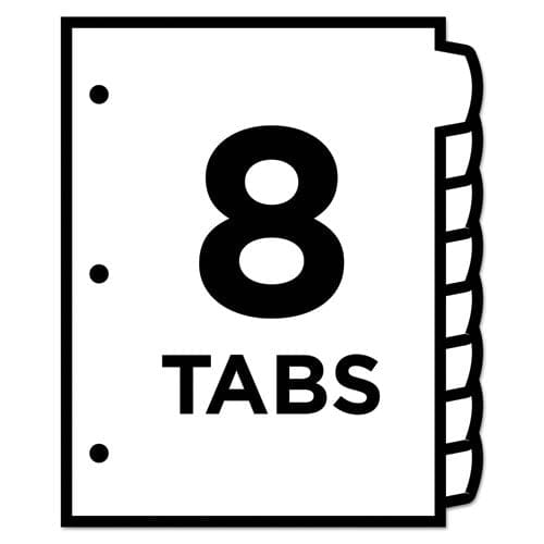 Avery Big Tab Printable Large White Label Tab Dividers 8-tab 11 X 8.5 White 20 Sets - School Supplies - Avery®