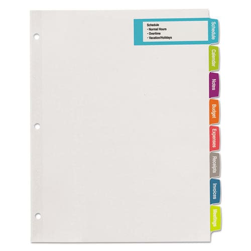 Avery Big Tab Printable Large White Label Tab Dividers 8-tab 11 X 8.5 White 20 Sets - School Supplies - Avery®