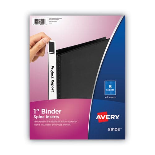 Avery Binder Spine Inserts 1 Spine Width 8 Inserts/sheet 5 Sheets/pack - Office - Avery®