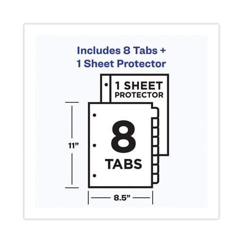 Avery Clear Easy View Plastic Dividers With Multicolored Tabs And Sheet Protector 8-tab 11 X 8.5 Clear 1 Set - School Supplies - Avery®