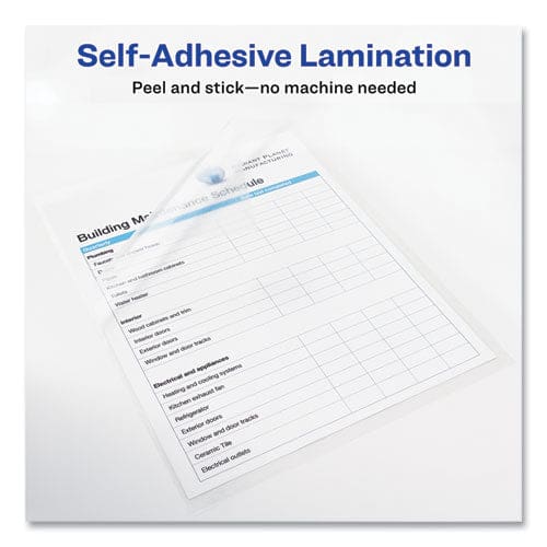 Avery Clear Self-adhesive Laminating Sheets 3 Mil 9 X 12 Matte Clear 10/pack - Technology - Avery®