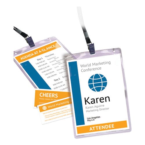 Avery Clip-style Badge Holder With Laser/inkjet Insert Top Load 3.5 X 2.25 White 100/box - Office - Avery®