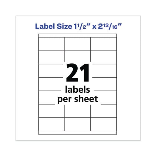 Avery Copier Mailing Labels Copiers 1.5 X 2.81 White 21/sheet 100 Sheets/box - Office - Avery®