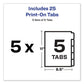 Avery Customizable Print-on Dividers Unpunched 5-tab 11 X 8.5 White 5 Sets - School Supplies - Avery®