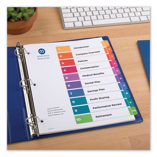 Avery Customizable Table Of Contents Ready Index Dividers With Multicolor Tabs 10-tab 1 To 10 11 X 8.5 White 3 Sets - Office - Avery®