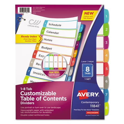 Avery Customizable Table Of Contents Ready Index Dividers With Multicolor Tabs 26-tab A To Z 11 X 8.5 White 1 Set - Office - Avery®