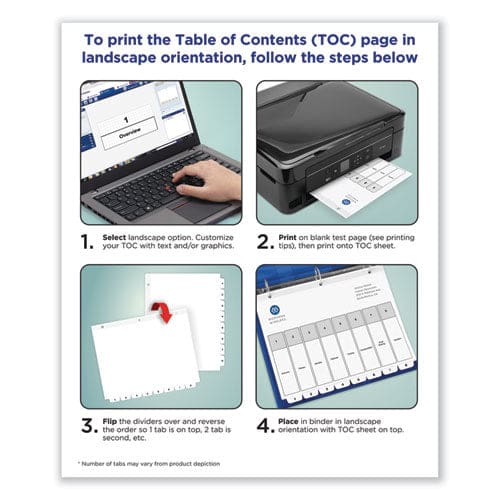 Avery Customizable Toc Ready Index Black And White Dividers 10-tab 1 To 10 11 X 8.5 1 Set - Office - Avery®