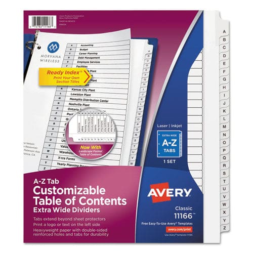 Avery Customizable Toc Ready Index Black And White Dividers 26-tab A To Z 11 X 9.25 1 Set - Office - Avery®