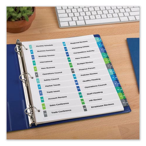 Avery Customizable Toc Ready Index Double Column Multicolor Tab Dividers 24-tab 1 To 24 11 X 8.5 White 1 Set - Office - Avery®