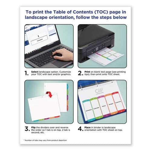 Avery Customizable Toc Ready Index Multicolor Tab Dividers 10-tab 1 To 10 11 X 8.5 White Contemporary Color Tabs 1 Set - Office - Avery®