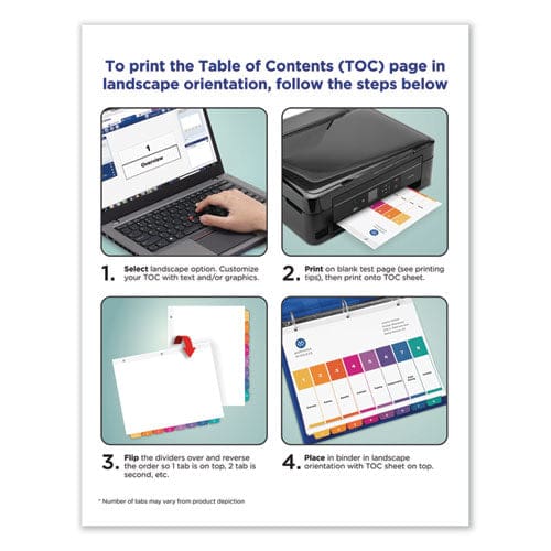 Avery Customizable Toc Ready Index Multicolor Tab Dividers 10-tab 1 To 10 11 X 8.5 White Traditional Color Tabs 1 Set - Office - Avery®