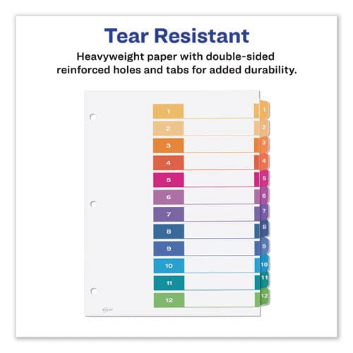 Avery Customizable Toc Ready Index Multicolor Tab Dividers 12-tab 1 To 12 11 X 8.5 White Traditional Color Tabs 6 Sets - Office - Avery®