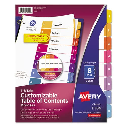Avery Customizable Toc Ready Index Multicolor Tab Dividers 26-tab A To Z 11 X 8.5 White Contemporary Color Tabs 1 Set - Office - Avery®