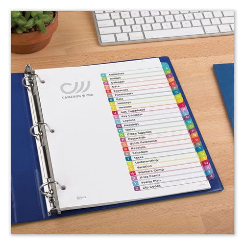 Avery Customizable Toc Ready Index Multicolor Tab Dividers 26-tab A To Z 11 X 8.5 White Contemporary Color Tabs 1 Set - Office - Avery®