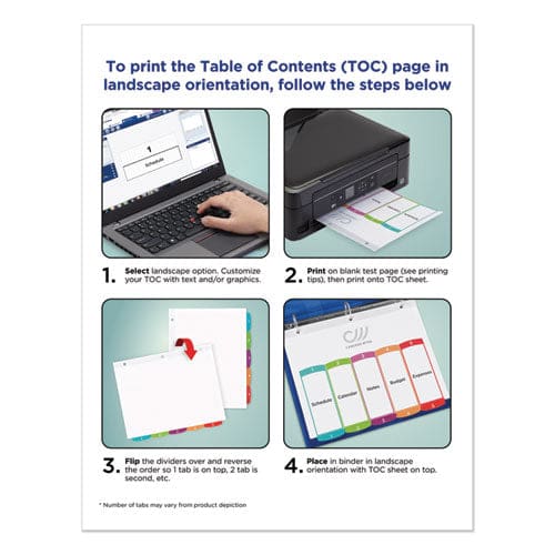 Avery Customizable Toc Ready Index Multicolor Tab Dividers 31-tab 1 To 31 11 X 8.5 White Contemporary Color Tabs 1 Set - Office - Avery®