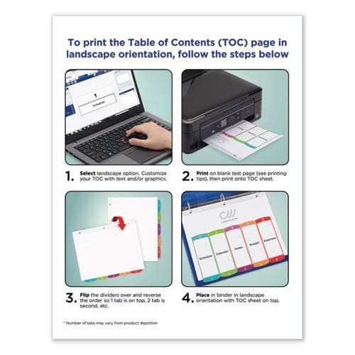 Avery Customizable Toc Ready Index Multicolor Tab Dividers 5-tab 1 To 5 11 X 8.5 White Contemporary Color Tabs 1 Set - Office - Avery®