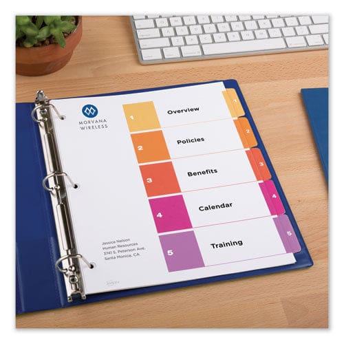 Avery Customizable Toc Ready Index Multicolor Tab Dividers 5-tab 1 To 5 11 X 8.5 White Traditional Color Tabs 1 Set - Office - Avery®