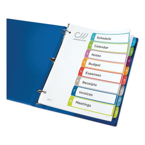 Avery Customizable Toc Ready Index Multicolor Tab Dividers 8-tab 1 To 8 11 X 8.5 White Contemporary Color Tabs 1 Set - Office - Avery®