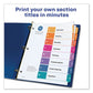 Avery Customizable Toc Ready Index Multicolor Tab Dividers Uncollated 8-tab 1 To 8 11 X 8.5 White 24 Sets - Office - Avery®