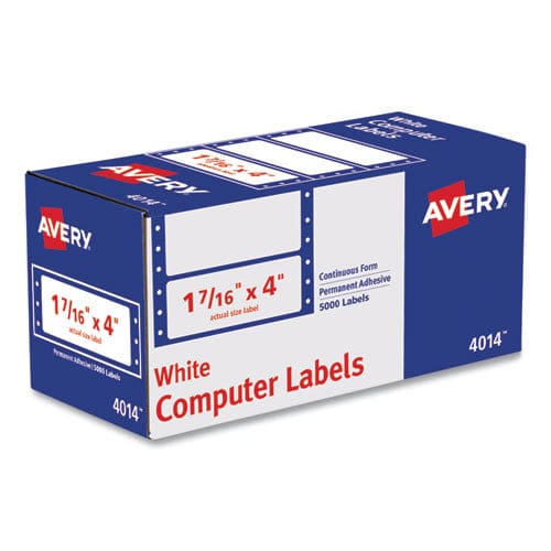 Avery Dot Matrix Printer Mailing Labels Pin-fed Printers 0.94 X 3.5 White 5,000/box - Office - Avery®