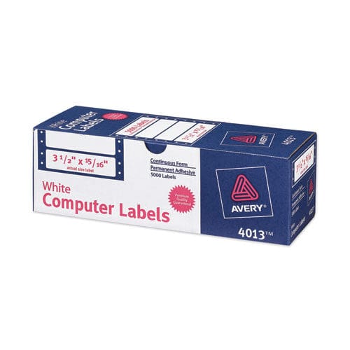 Avery Dot Matrix Printer Mailing Labels Pin-fed Printers 0.94 X 3.5 White 5,000/box - Office - Avery®