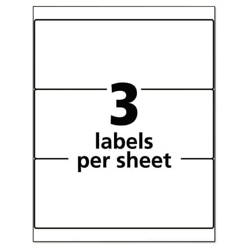 Avery Durable Permanent Id Labels With Trueblock Technology Laser Printers 3.25 X 8.38 White 3/sheet 50 Sheets/pack - Office - Avery®