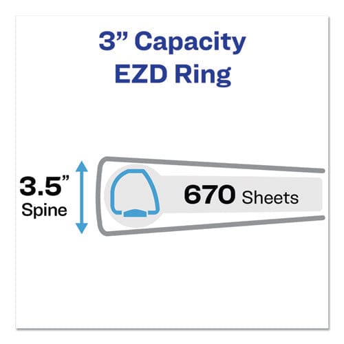 Avery Durable View Binder With Durahinge And Ezd Rings 3 Rings 3 Capacity 11 X 8.5 Black (9700) - School Supplies - Avery®