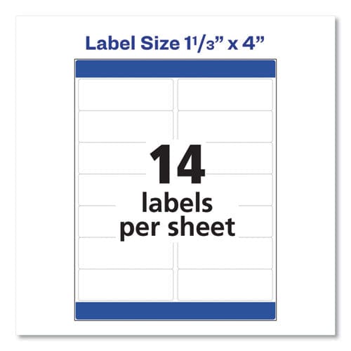 Avery Easy Peel White Address Labels W/ Sure Feed Technology Inkjet Printers 1.33 X 4 White 14/sheet 25 Sheets/pack - Office - Avery®